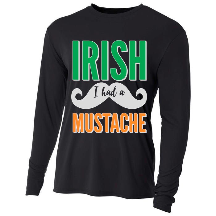 Irish I Had A Mustache Cooling Performance Long Sleeve Crew