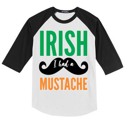 Irish I Had A Mustache Kids Colorblock Raglan Jersey