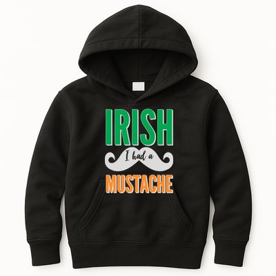 Irish I Had A Mustache Kids Hoodie