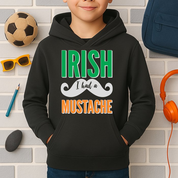 Irish I Had A Mustache Kids Hoodie