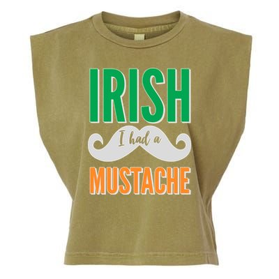 Irish I Had A Mustache Garment-Dyed Women's Muscle Tee
