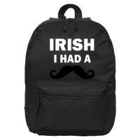 Irish I had A Mustache Funny 16 in Basic Backpack