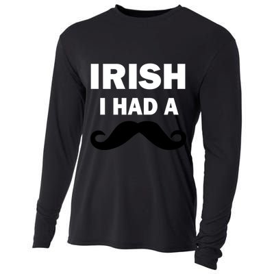 Irish I had A Mustache Funny Cooling Performance Long Sleeve Crew