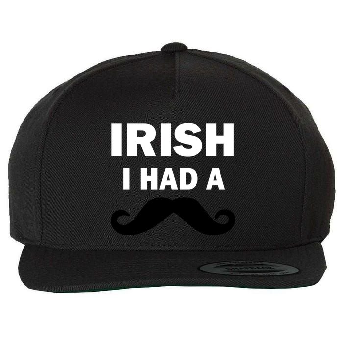 Irish I had A Mustache Funny Wool Snapback Cap
