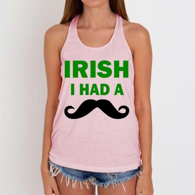 Irish I had A Mustache Funny Women's Knotted Racerback Tank