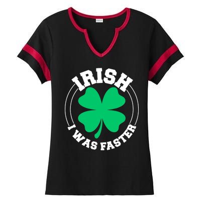 Irish I Was Faster Ladies Halftime Notch Neck Tee