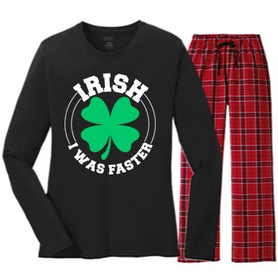 Irish I Was Faster Women's Long Sleeve Flannel Pajama Set 