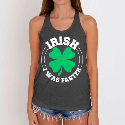 Irish I Was Faster Women's Knotted Racerback Tank