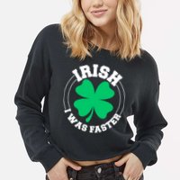 Irish I Was Faster Cropped Pullover Crew
