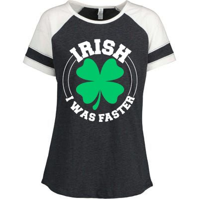 Irish I Was Faster Enza Ladies Jersey Colorblock Tee