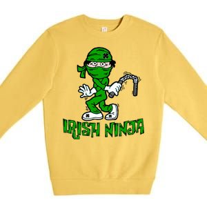 Irish Ninja St. Patricks Day Funny Premium Crewneck Sweatshirt