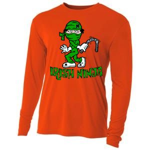 Irish Ninja St. Patricks Day Funny Cooling Performance Long Sleeve Crew