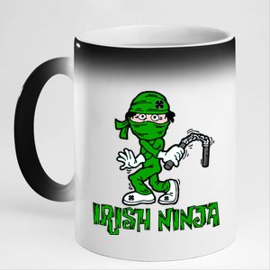 Irish Ninja St. Patricks Day Funny 11oz Black Color Changing Mug