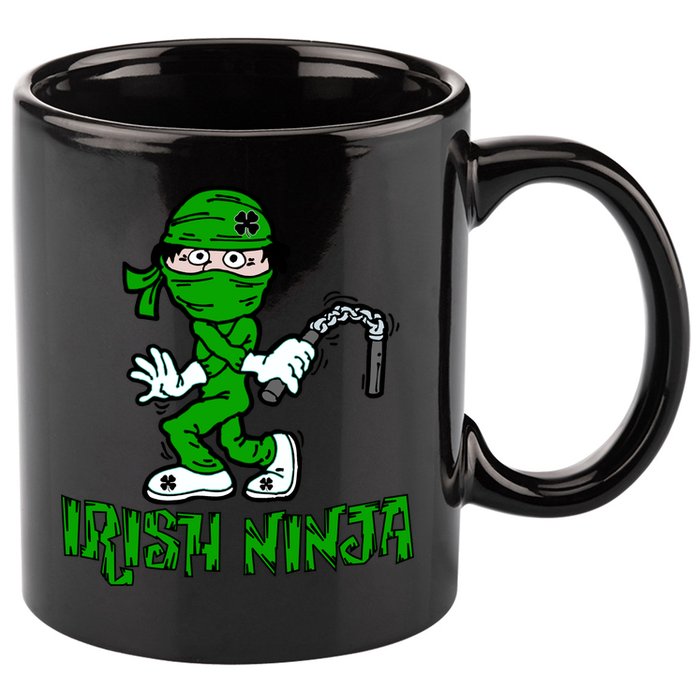 Irish Ninja St. Patricks Day Funny 11oz C Handle Ceramic Mug