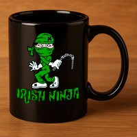 Irish Ninja St. Patricks Day Funny 11oz C Handle Ceramic Mug