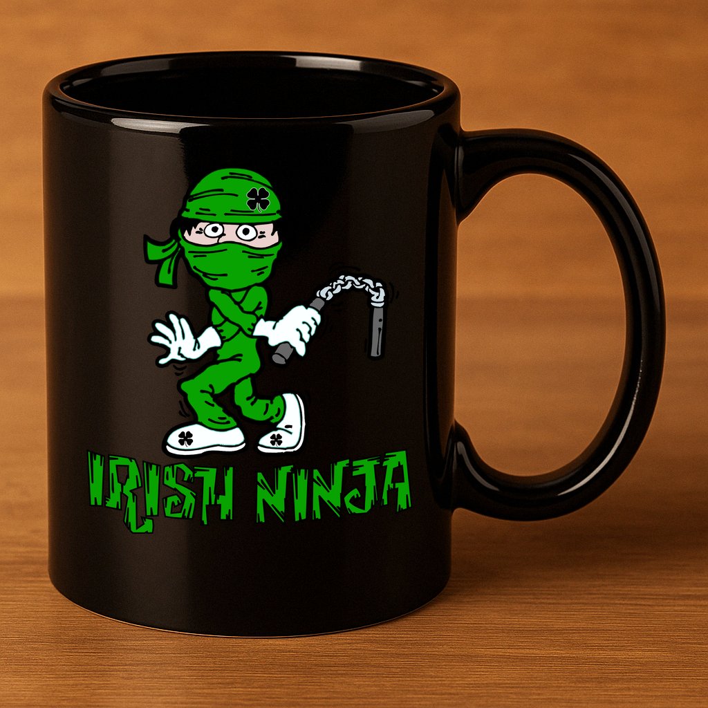 Irish Ninja St. Patricks Day Funny 11oz C Handle Ceramic Mug