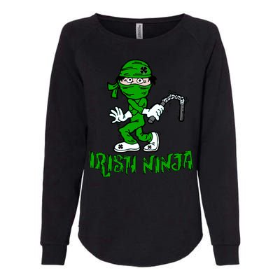 Irish Ninja St. Patricks Day Funny Womens California Wash Sweatshirt