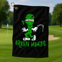 Irish Ninja St. Patricks Day Funny Golf Towel