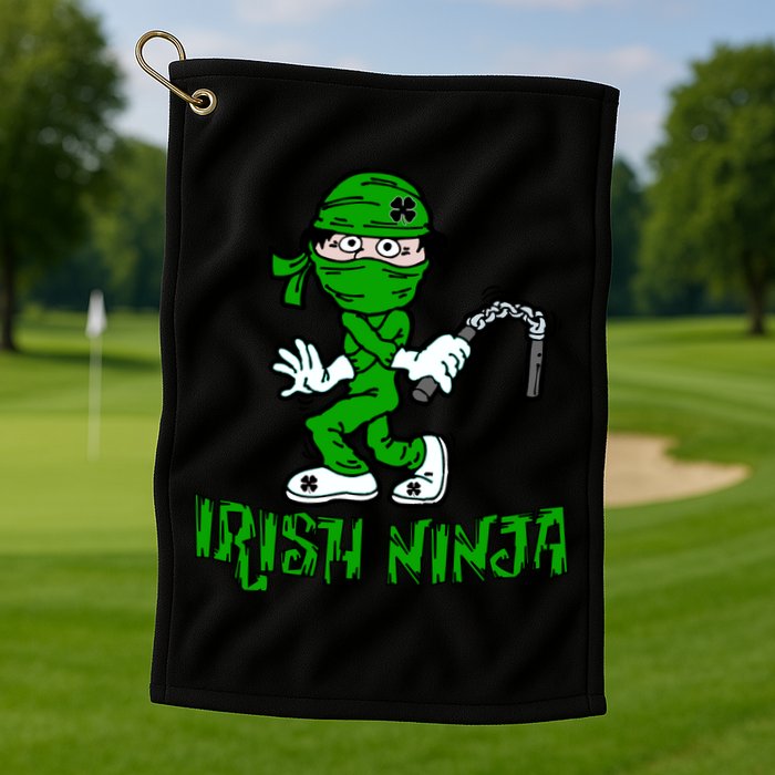 Irish Ninja St. Patricks Day Funny Golf Towel