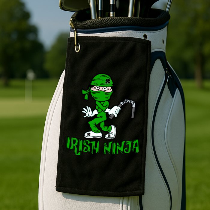 Irish Ninja St. Patricks Day Funny Golf Towel