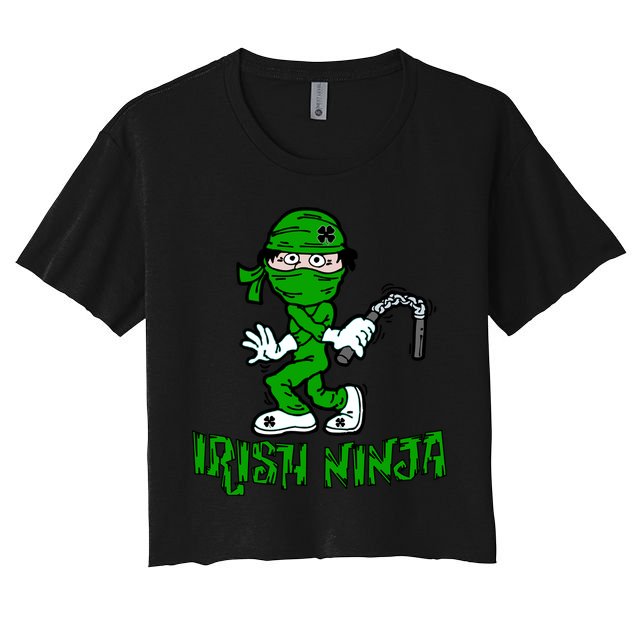 Irish Ninja St. Patricks Day Funny Women's Crop Top Tee
