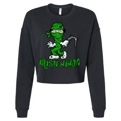 Irish Ninja St. Patricks Day Funny Cropped Pullover Crew