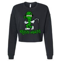 Irish Ninja St. Patricks Day Funny Cropped Pullover Crew