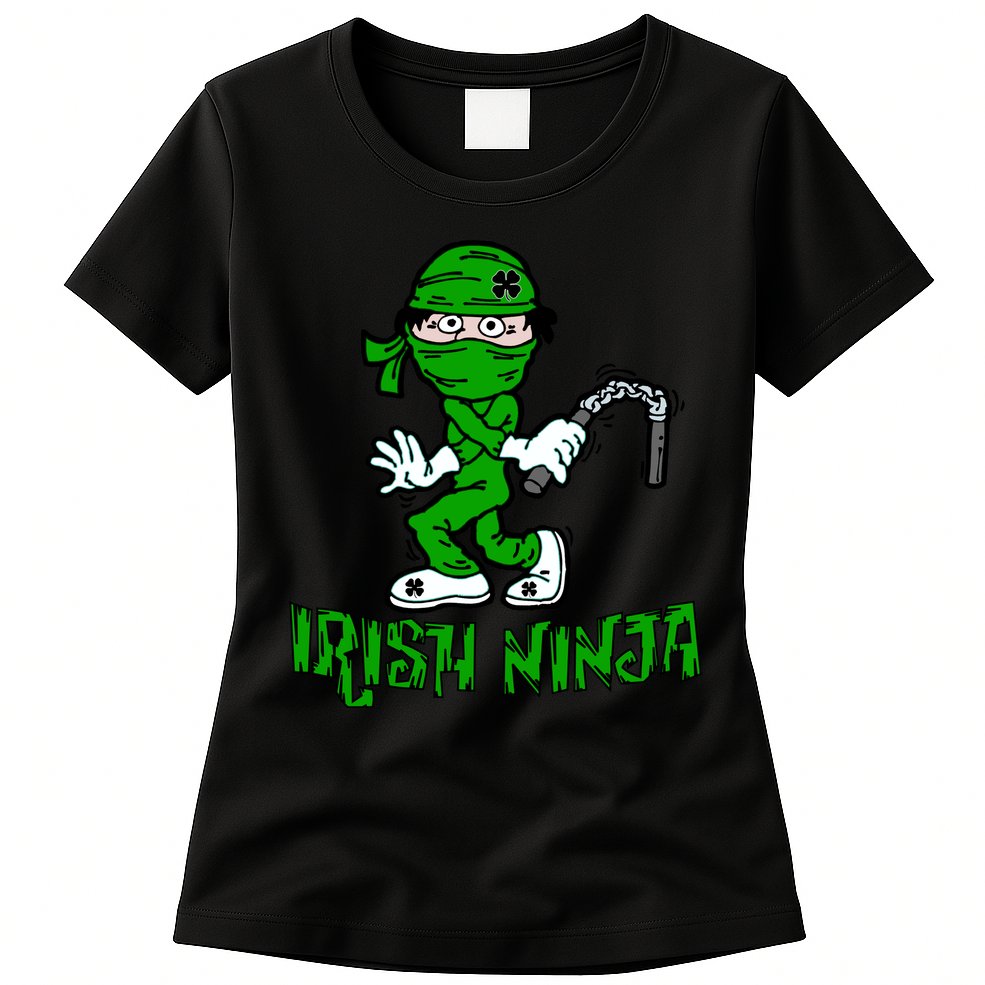 Irish Ninja St. Patricks Day Funny Womens T-Shirt