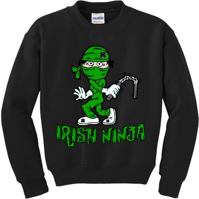 Irish Ninja St. Patricks Day Funny Kids Sweatshirt