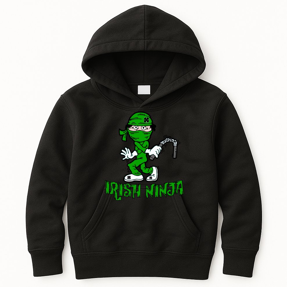Irish Ninja St. Patricks Day Funny Kids Hoodie