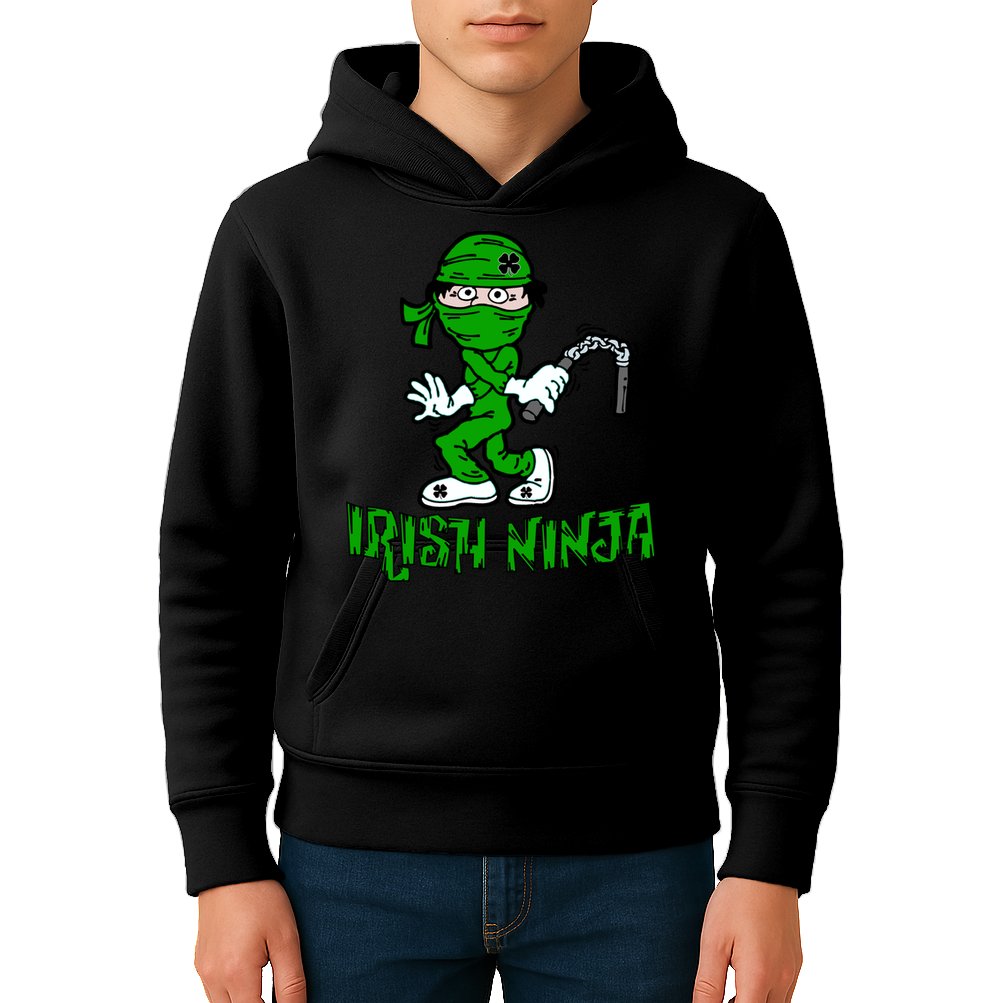 Irish Ninja St. Patricks Day Funny Kids Hoodie
