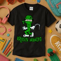Irish Ninja St. Patricks Day Funny Kids T-Shirt