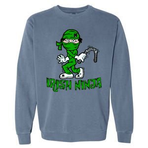 Irish Ninja St. Patricks Day Funny Garment-Dyed Sweatshirt