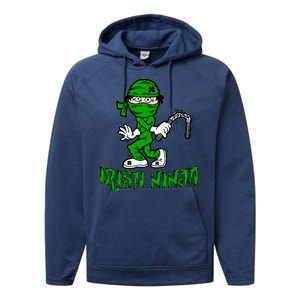 Irish Ninja St. Patricks Day Funny Performance Fleece Hoodie