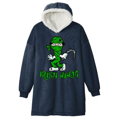 Irish Ninja St. Patricks Day Funny Hooded Wearable Blanket