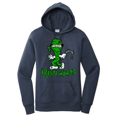 Irish Ninja St. Patricks Day Funny Women's Pullover Hoodie