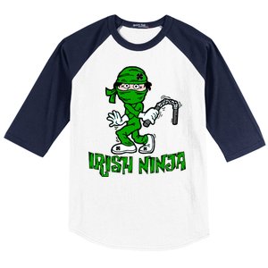 Irish Ninja St. Patricks Day Funny Baseball Sleeve Shirt