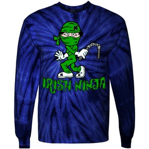 Irish Ninja St. Patricks Day Funny Tie-Dye Long Sleeve Shirt