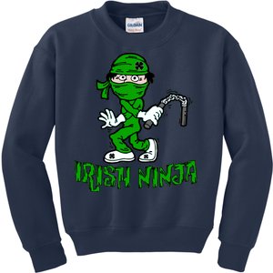 Irish Ninja St. Patricks Day Funny Kids Sweatshirt