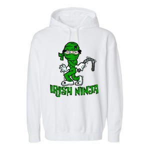 Irish Ninja St. Patricks Day Funny Garment-Dyed Fleece Hoodie