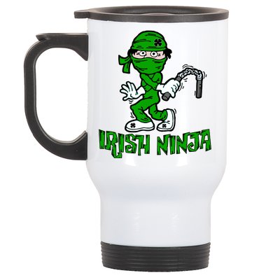 Irish Ninja St. Patricks Day Funny Stainless Steel Travel Mug