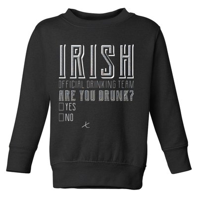 Irish Official Drinking Team Are You Drunk Toddler Sweatshirt