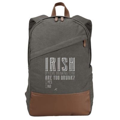 Irish Official Drinking Team Are You Drunk Cotton Canvas Backpack