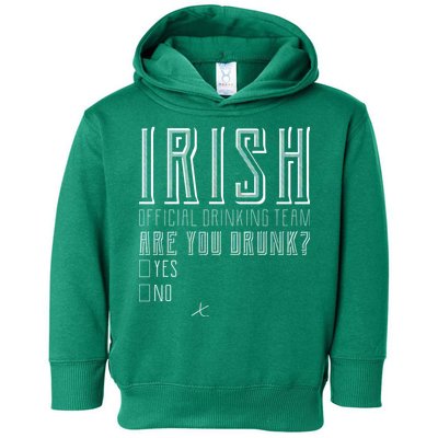 Irish Official Drinking Team Are You Drunk Toddler Hoodie