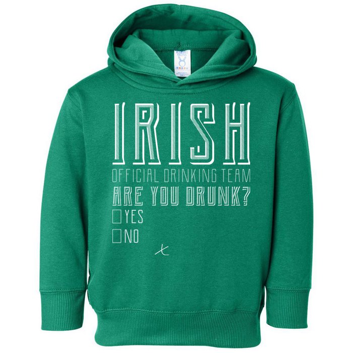 Irish Official Drinking Team Are You Drunk Toddler Hoodie