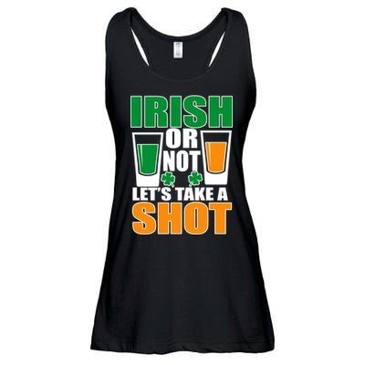 Irish Or Not Let's Take A Shot  Ladies Essential Flowy Tank
