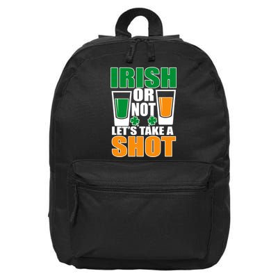 Irish Or Not Let's Take A Shot  16 in Basic Backpack