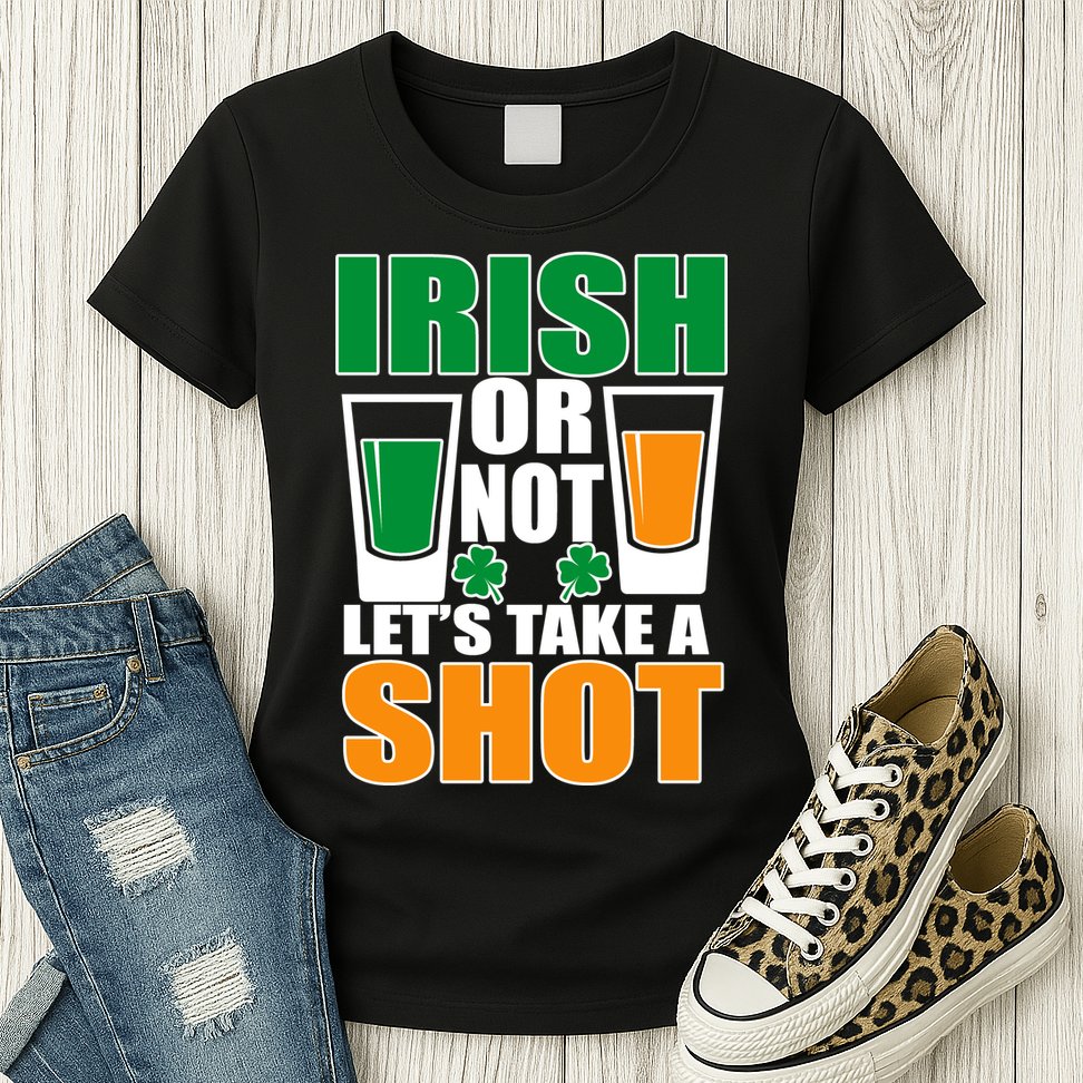 Irish Or Not Let's Take A Shot  Womens T-Shirt