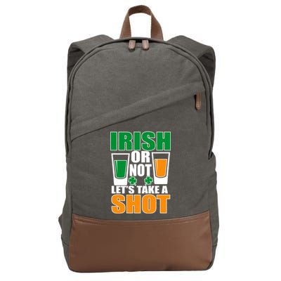 Irish Or Not Let's Take A Shot  Cotton Canvas Backpack