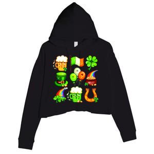 Irish Party Favors Festive St. Patrick's Day Mashup Crop Fleece Hoodie